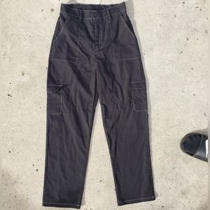 Womens black pants w/ white stitch - Size 0 , regular length